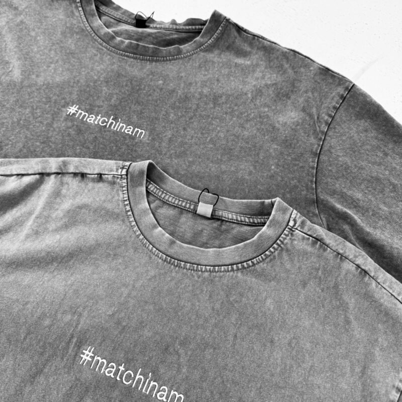 Tamsūs išblukinti matchinam marškinėliai - variantas 4.