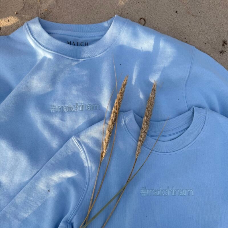 Šviesiai mėlyni matchinam megstiniai - variantas 1.